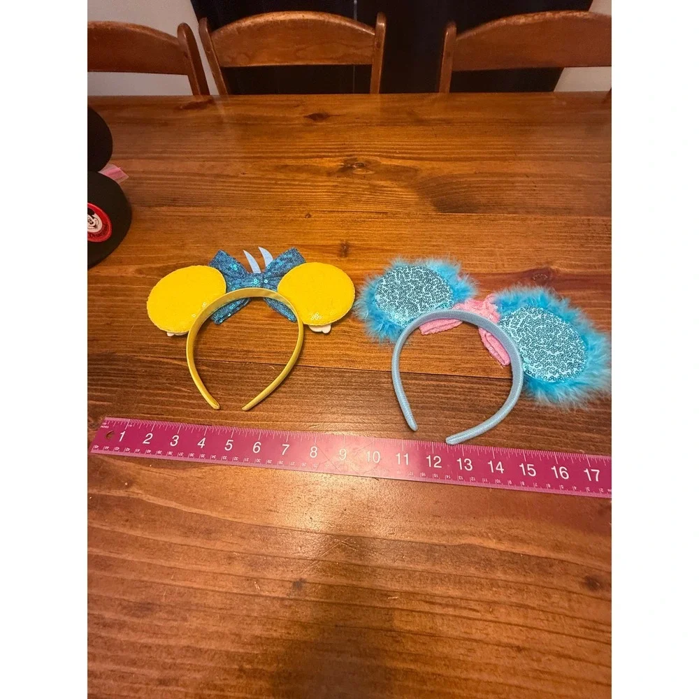 Disney Inspired Flounder & Scully Ears Headband Set Multicolor Sequin NICE!